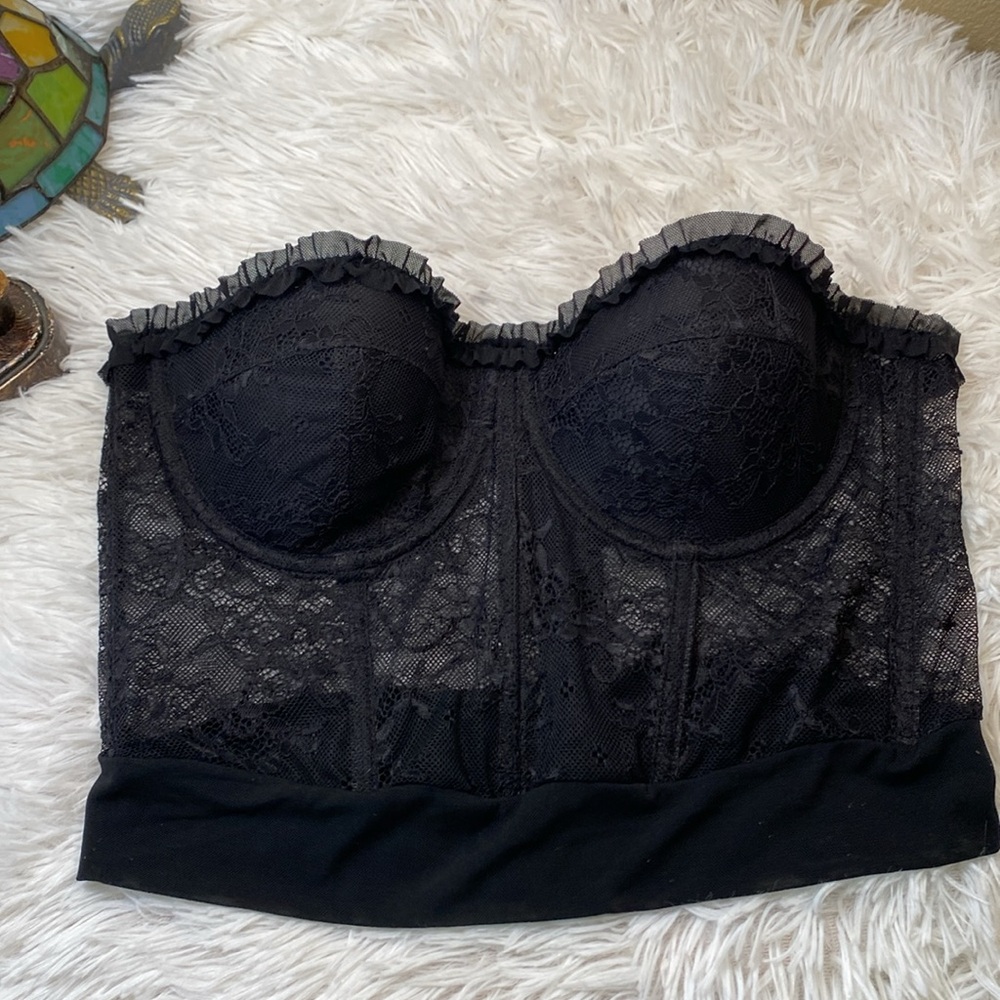 NWOT Sincerely Jules Sz L Lace Bustier Black